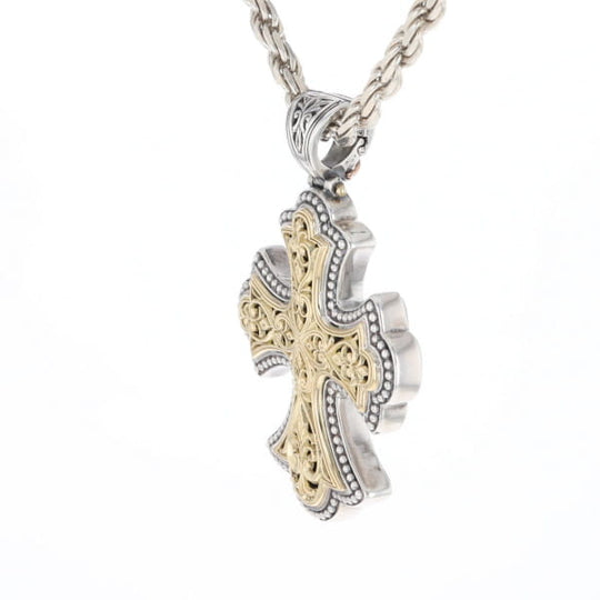 Sterling and 18K Gold Konstantino Cross Pendant