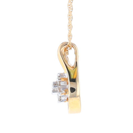 Gold Slide and Flower Diamond Pendant