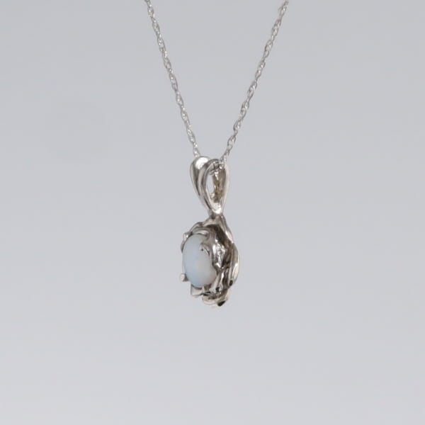 White Opal Flower Pendant