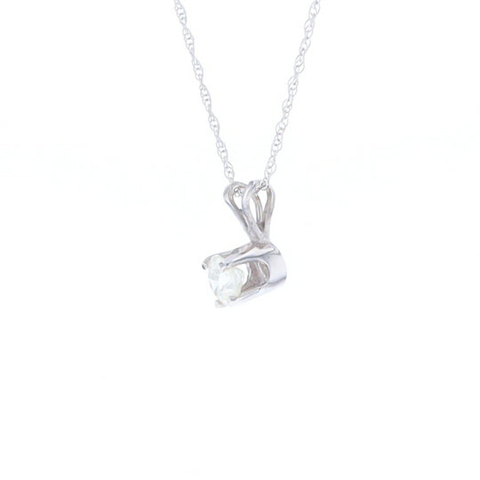 White Gold Solitaire Diamond Pendant