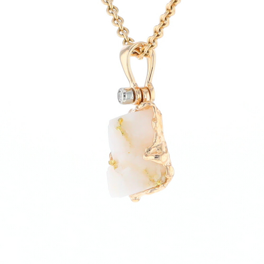 Rough Gold Quartz Freeform Pendant