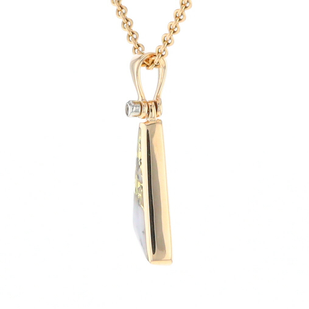 Triangular Gold Quartz Pendant - G2