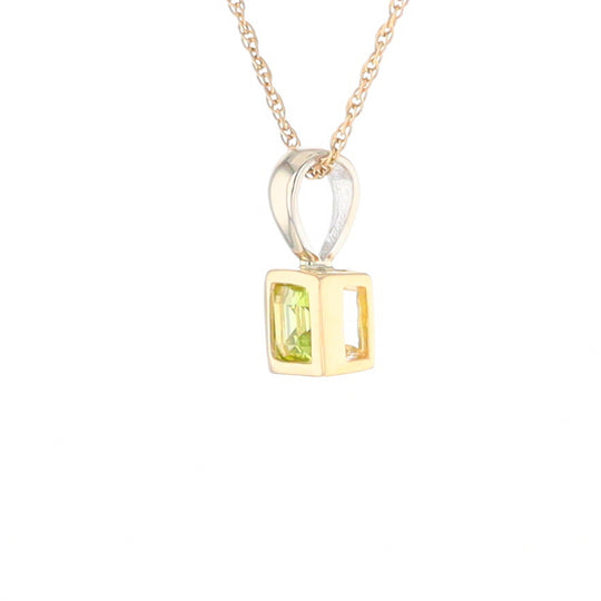 Two-Tone Bezel Peridot Pendant