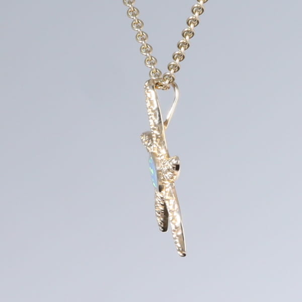 Opal Pendant Inlaid Realistic Star Fish Sea Life Design