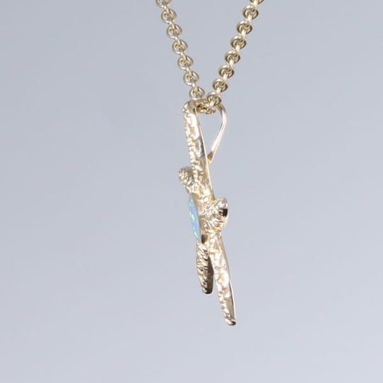 Opal Pendant Inlaid Realistic Star Fish Sea Life Design