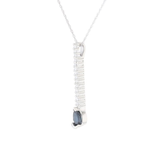Pear Blue Sapphire Drop Pendant
