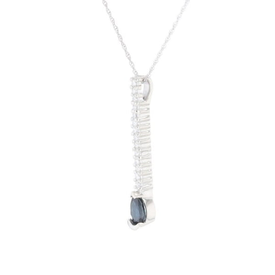 Pear Blue Sapphire Drop Pendant