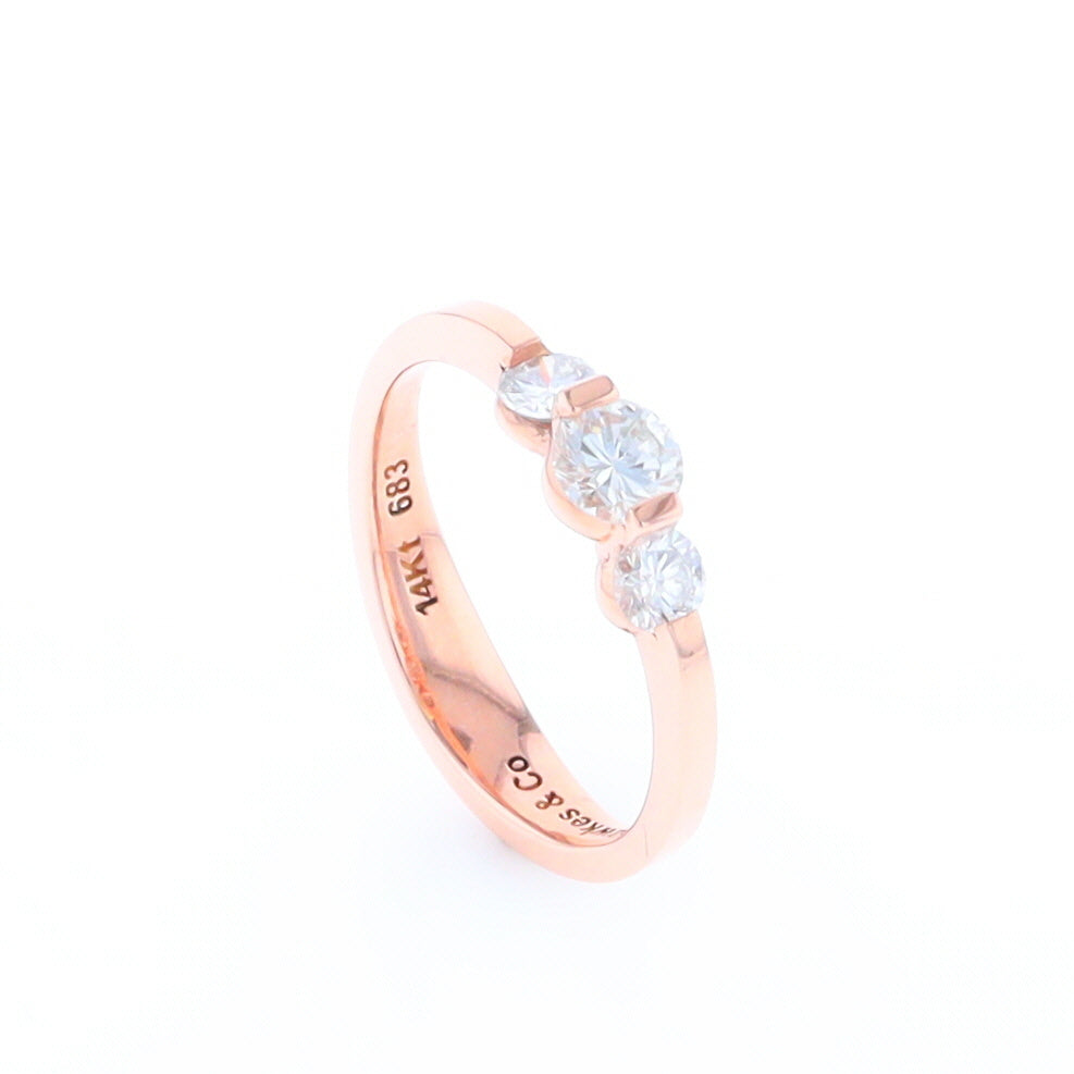 Rose Gold Three-Stone Engagement Ring