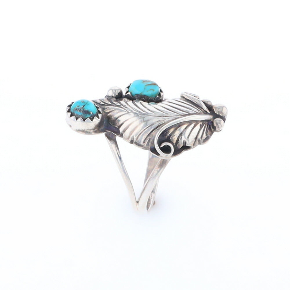 Native Turquoise Feather Ring