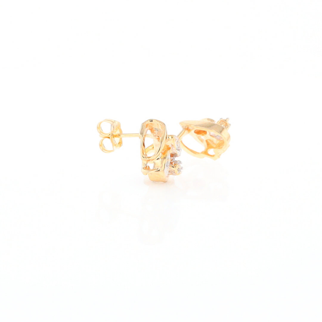 Diamond Leaf Stud Earrings