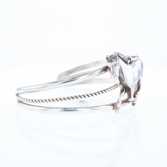 Silver Horse Native Cuff Bracelet