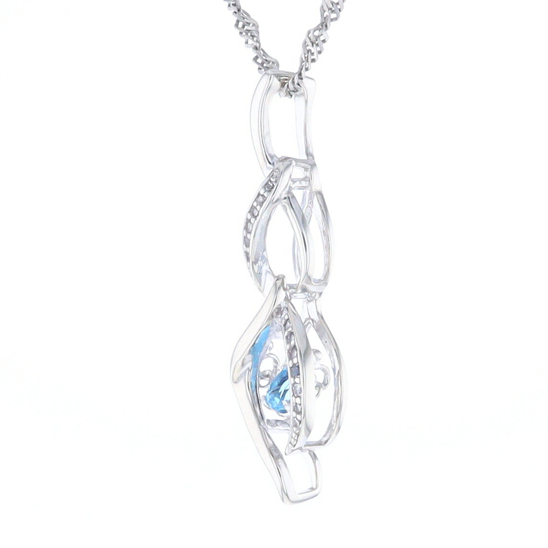 Floating Topaz Twisted Pendant