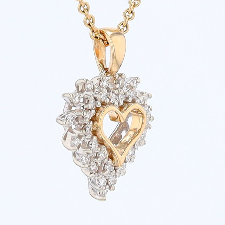 Yellow Gold Diamond Heart Pendant