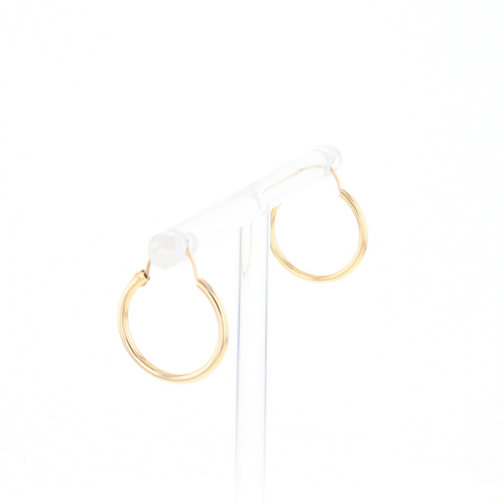 Gold Hollow Tube Hoop Earrings