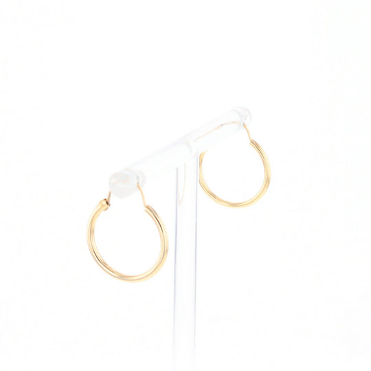 Gold Hollow Tube Hoop Earrings