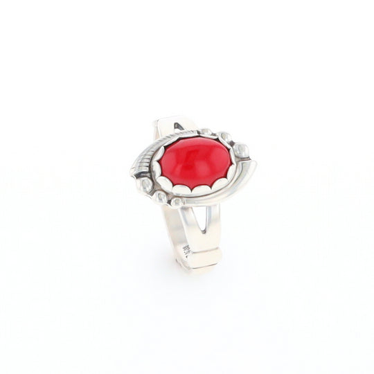 Native American Oval Coral Ring