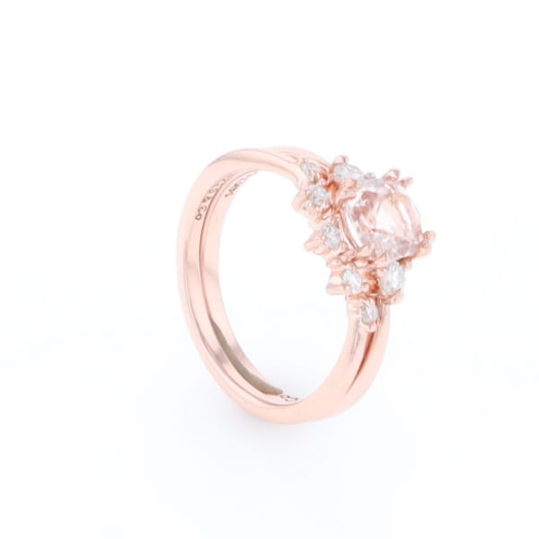 Two Ring Morganite Wedding Set