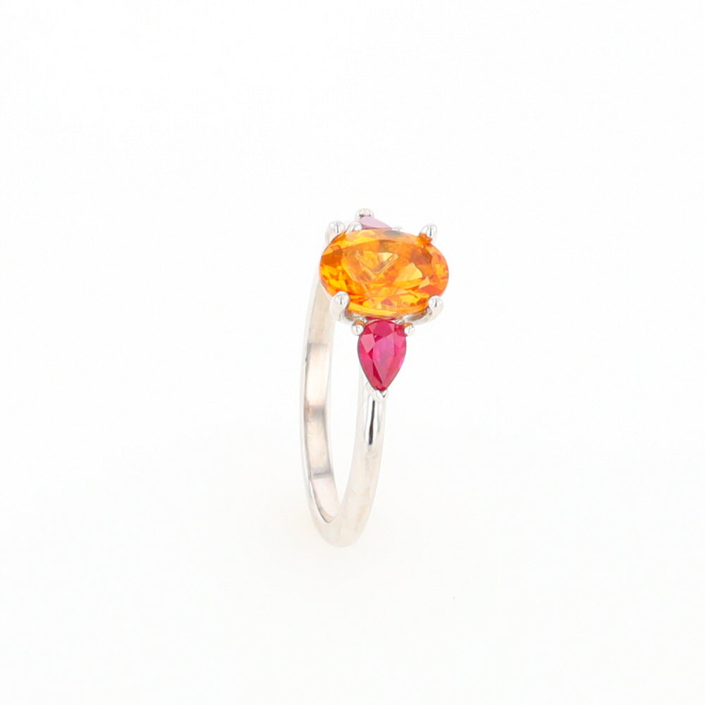 Fall Season Citrine and Ruby Ring