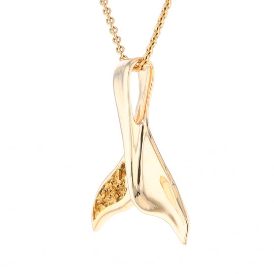 Whale Tail Necklaces Natural Nuggets Inlaid Sea Life Pendant