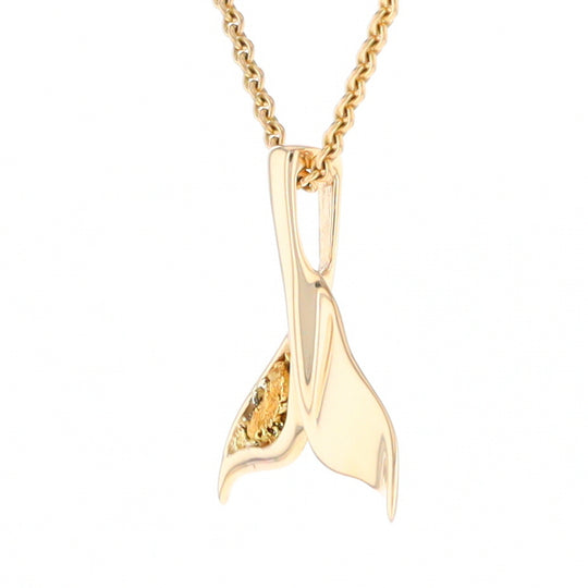 Whale Tail Necklaces Natural Nuggets Inlaid Sea Life Pendant