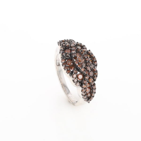 Knot Cluster Orange Diamond Ring