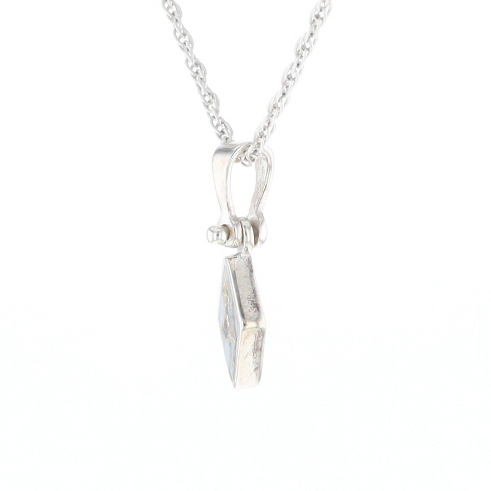 Sterling Silver Gold Quartz Inlaid Diamond Pendant - G3