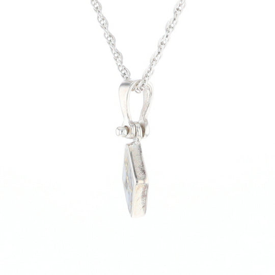 Sterling Silver Gold Quartz Inlaid Diamond Pendant - G3