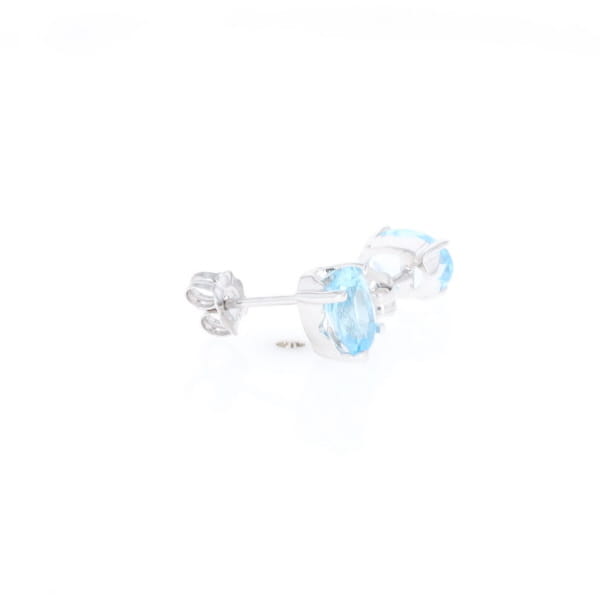 Oval Blue Topaz Stud Earrings