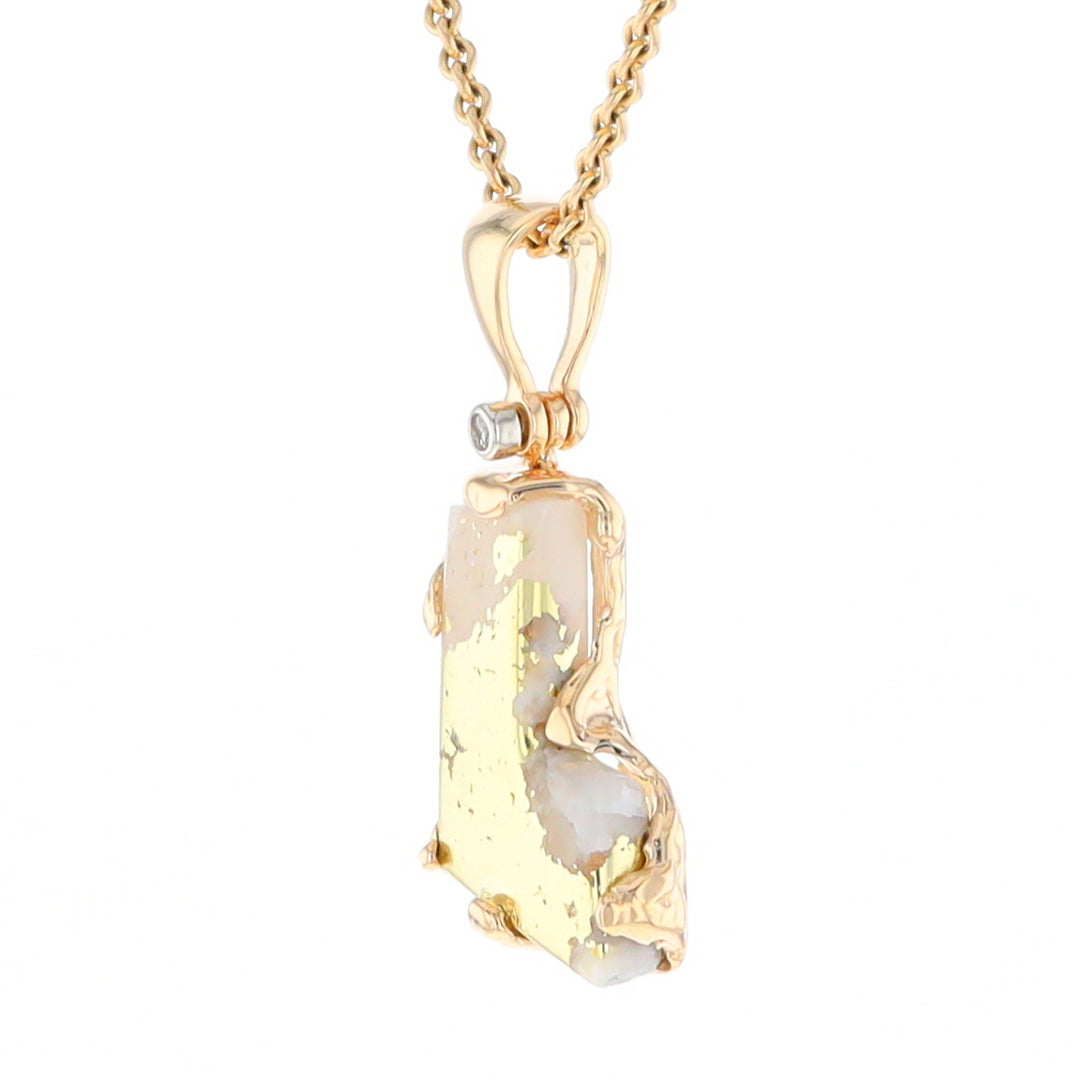 Gold Quartz Freeform Pendant (G2)