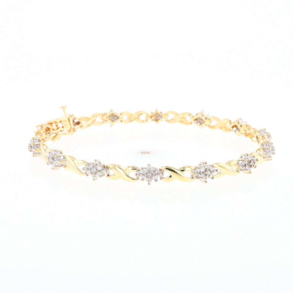 Diamond Cluster & Infinity Link Tennis Bracelet