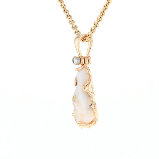 Rough Gold Quartz Freeform Pendant