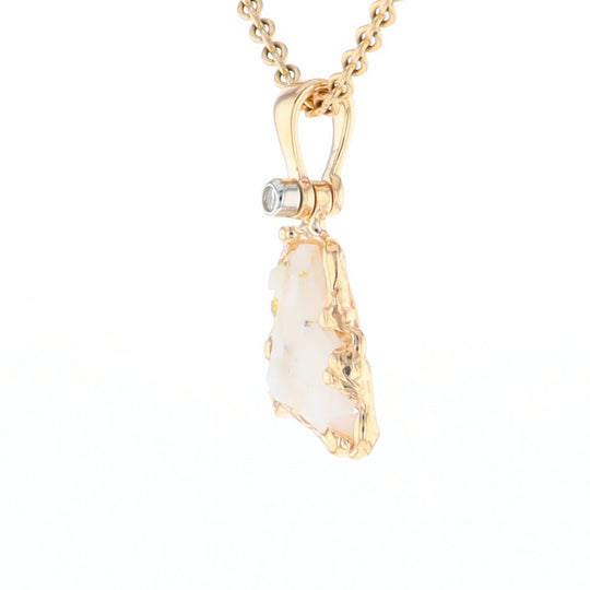 Rough Gold Quartz Freeform Pendant