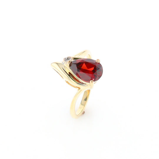 Pear Garnet Ring