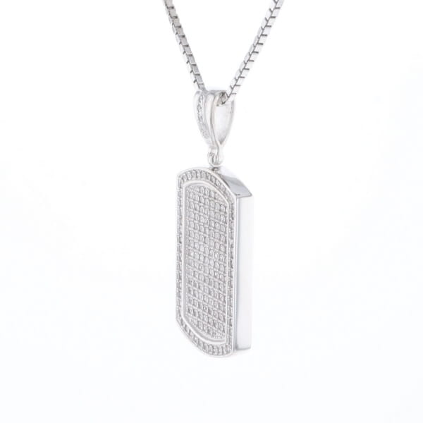 Cubic Zirconia Dog Tag Necklace