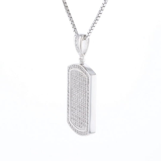 Cubic Zirconia Dog Tag Necklace