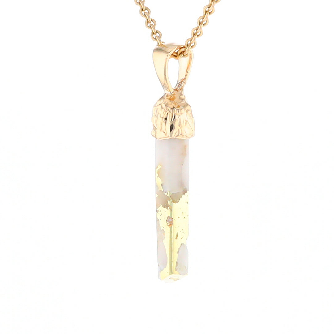 Gold Quartz Free Form Pendant