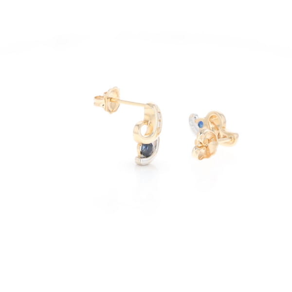 Blue Sapphire Swirl Earrings