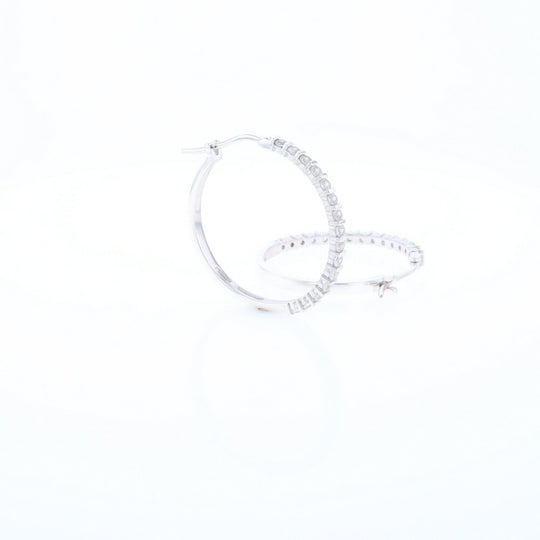 Cubic Zirconia Hoop Earrings