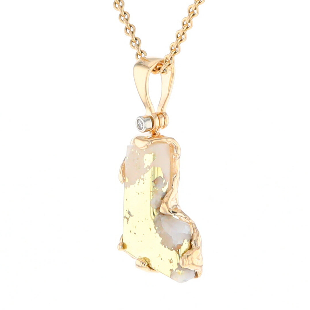 Gold Quartz Freeform Pendant (G2)