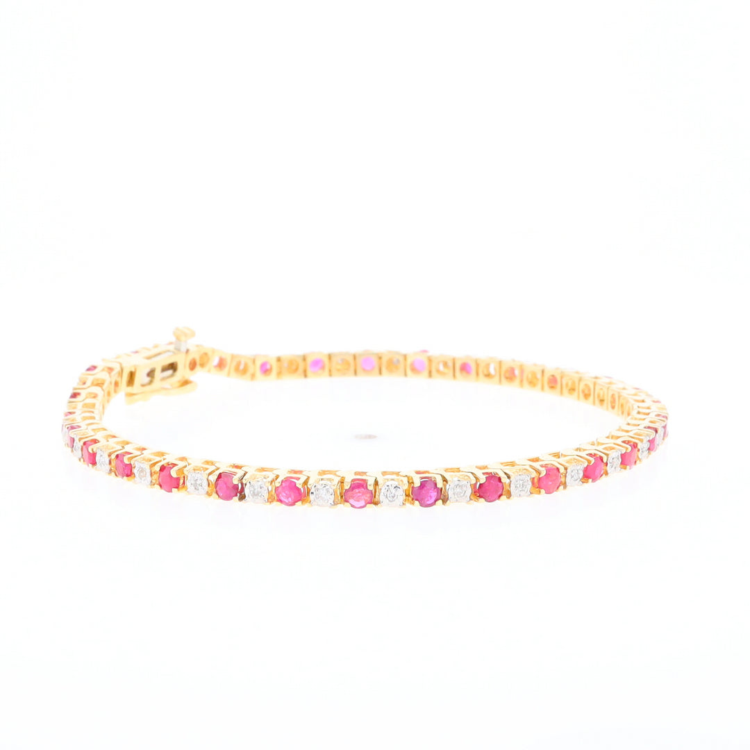 Ruby and Diamond Tennis Bracelet