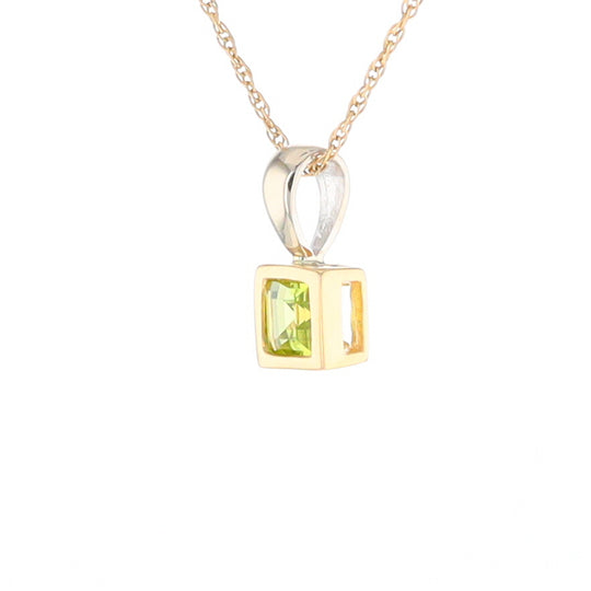 Two-Tone Bezel Peridot Pendant