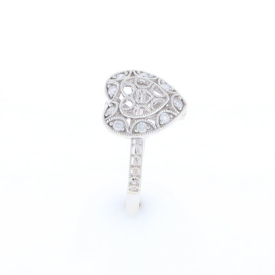 Open Heart Filigree Ring