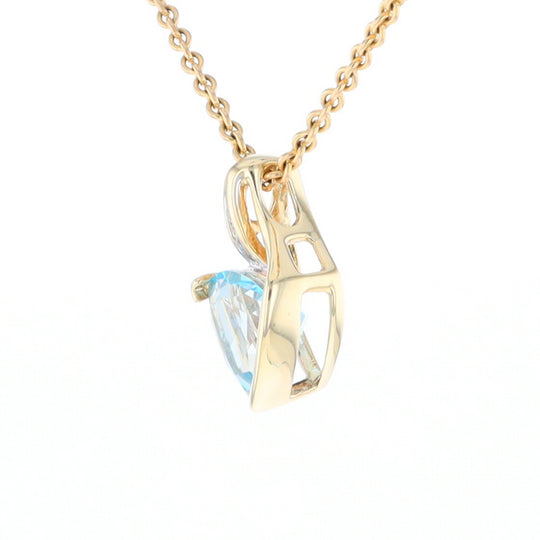 Trillion Blue Topaz Diamond Pendant