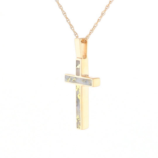 Three Section Gold Quartz Cross - G2