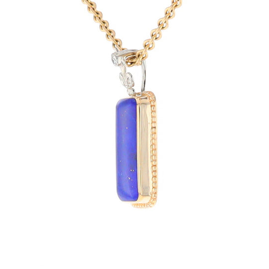 Lapis Milgrain Rectangle Pendant