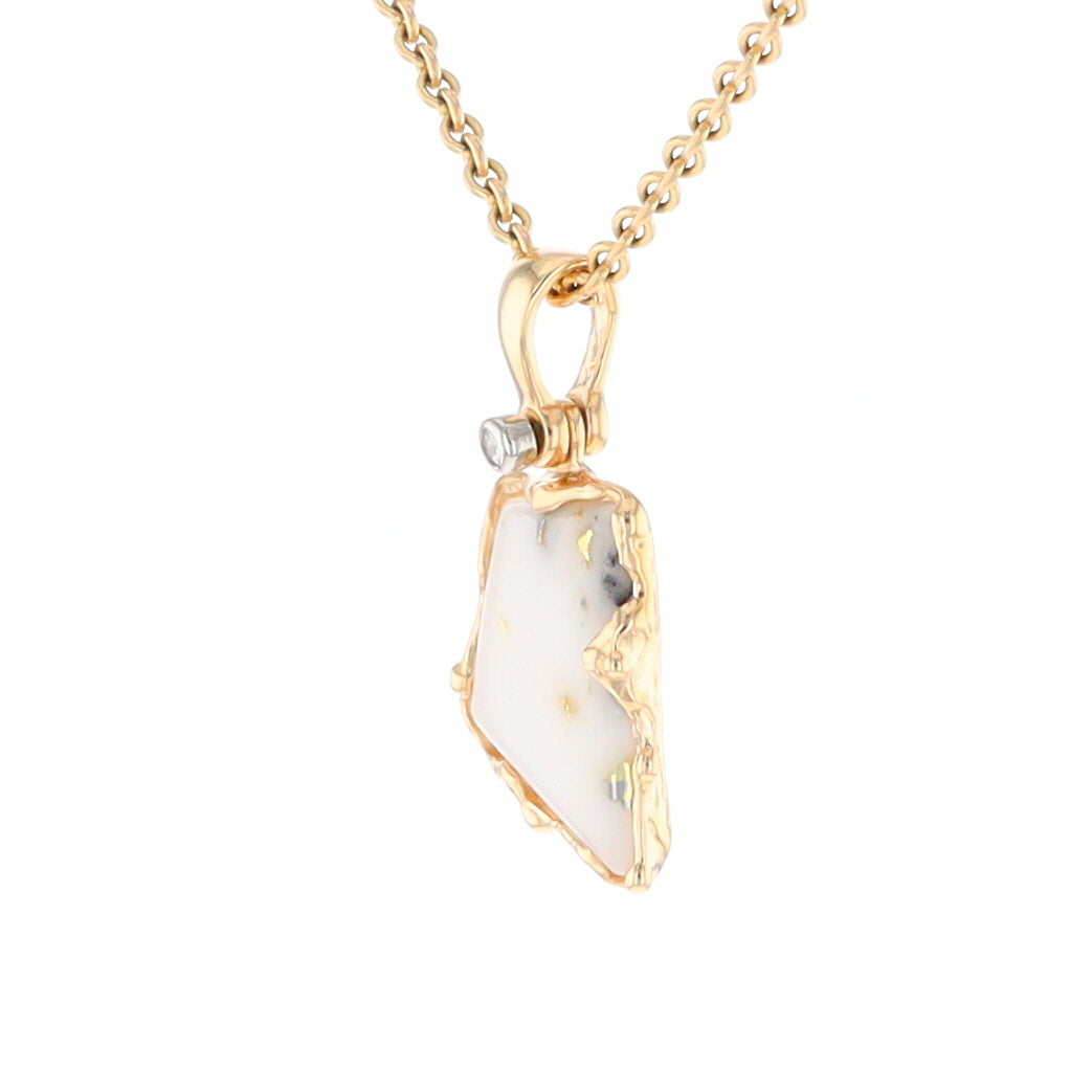 Gold Quartz Freeform Pendant (G2)