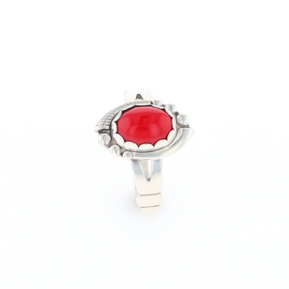 Native American Oval Coral Ring