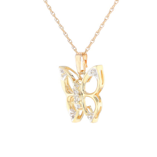 Diamond Butterfly Pendant