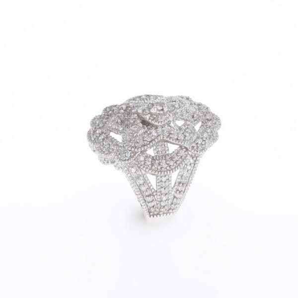 Floral Filigree Design Diamond Ring