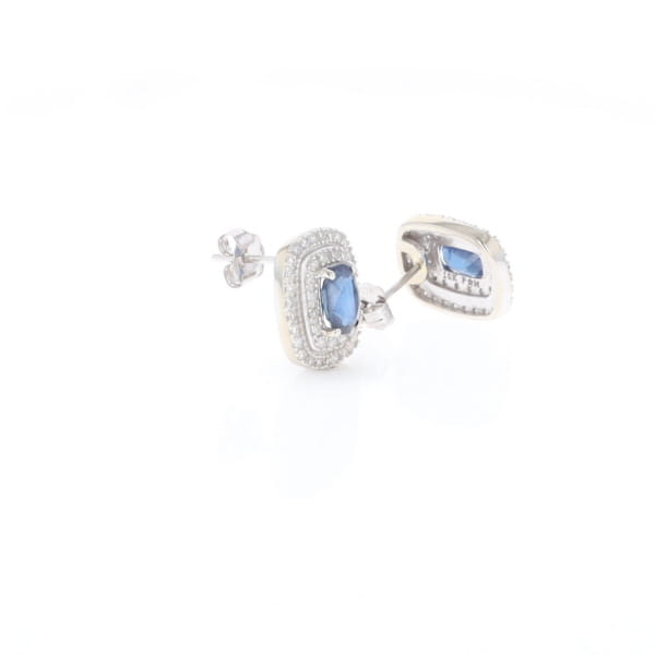 Double Halo Sapphire Earrings